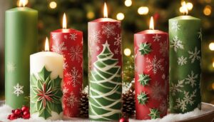 decoración de velas con decoupage Navidad